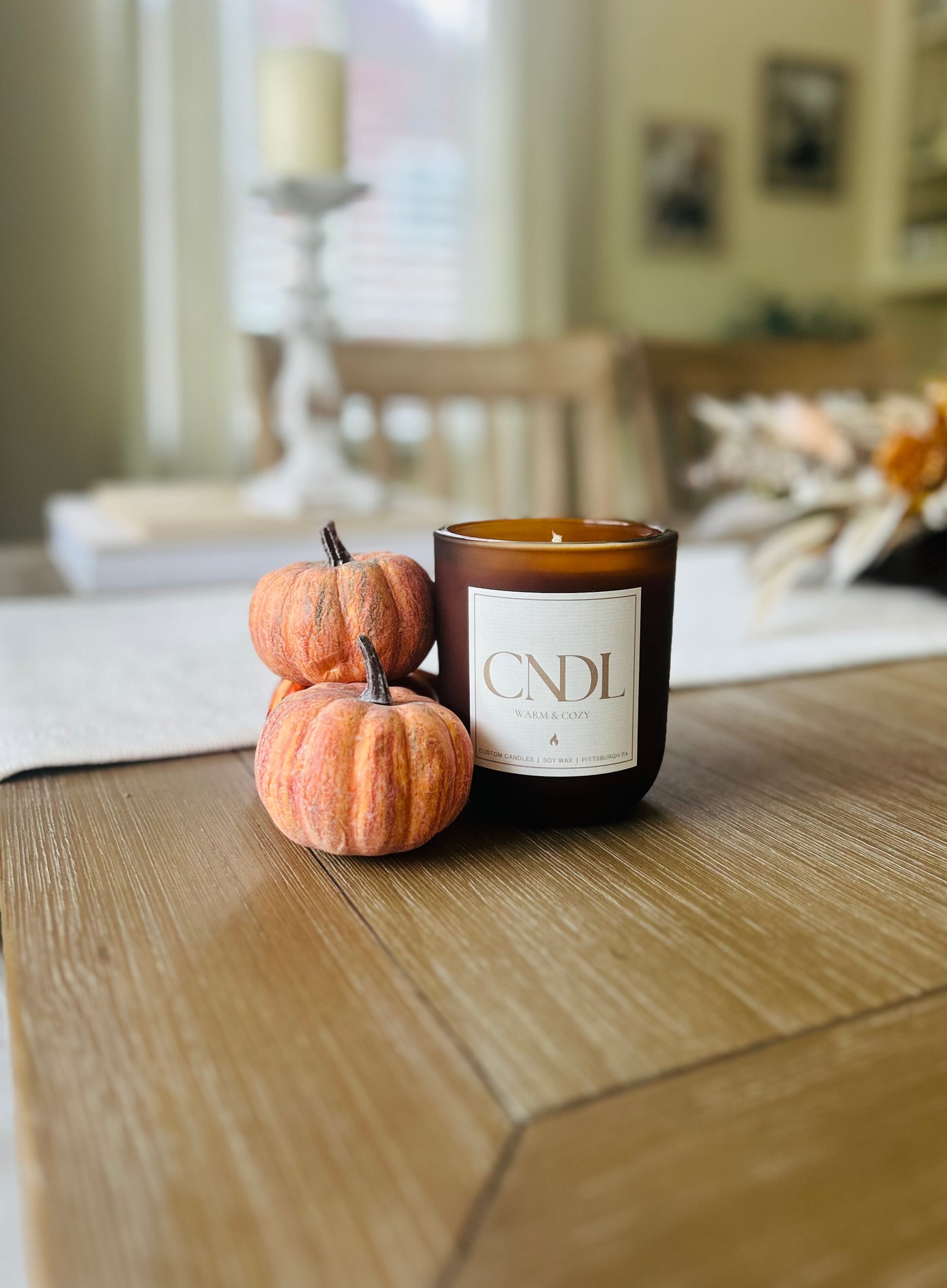 Sweet Pumpkin Pastry Soy Wax Candle - 10 oz. Frosted Amber Glass Jar