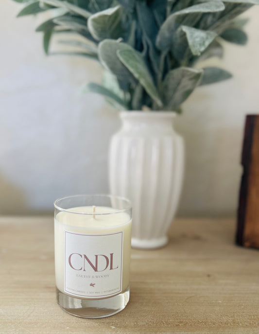 Earthy & Woody Custom Candle - 9.5 oz. Glass Tumbler