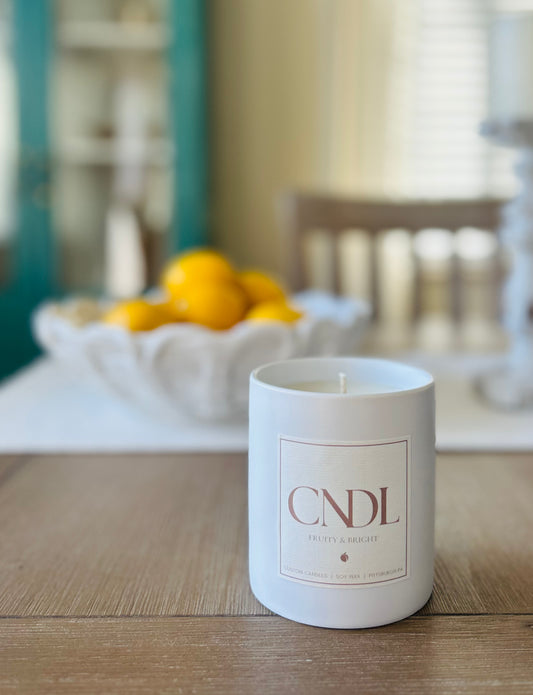 Fruity & Bright Custom Candle - 12 oz. White Ceramic